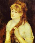 Pierre-Auguste Renoir Young Woman Braiding Her Hair painting